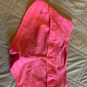 Pink striped lululemon shorts